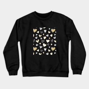 Black and Gold Hearts | Heart Decor | Romantic Valentines Day Crewneck Sweatshirt